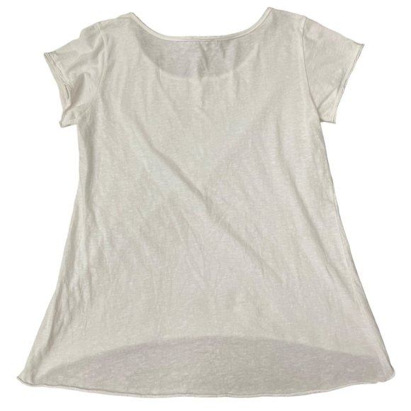 Tina Stephens Opal Hi Lo Crew Neck Tee Tunic Made in Italy S/M White - Picture 6 of 9